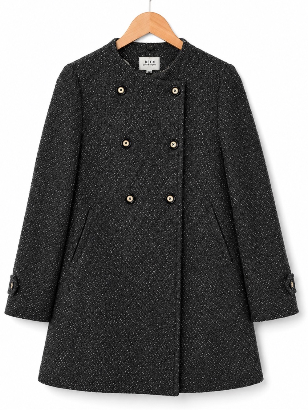 BEEN Nature & Comfort Kids  Youth 10–12 Textured Double Breasted Coat Peacoat